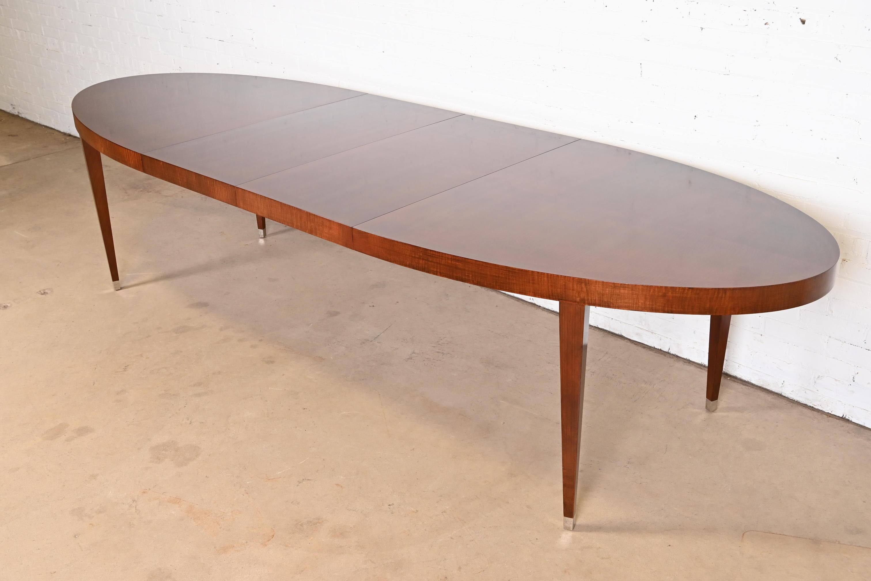 Michael Vanderbyl Modern Regency Mahogany Extension Dining Table In Good Condition In South Bend, IN