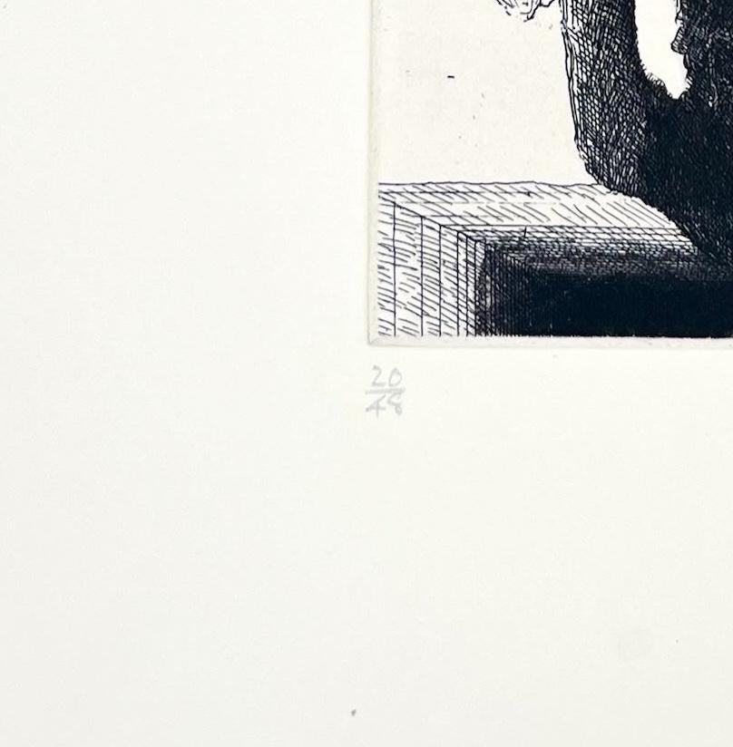 Death and the Maiden, 1987 - Monochrome Graphic Etching Print, Black and White For Sale 1
