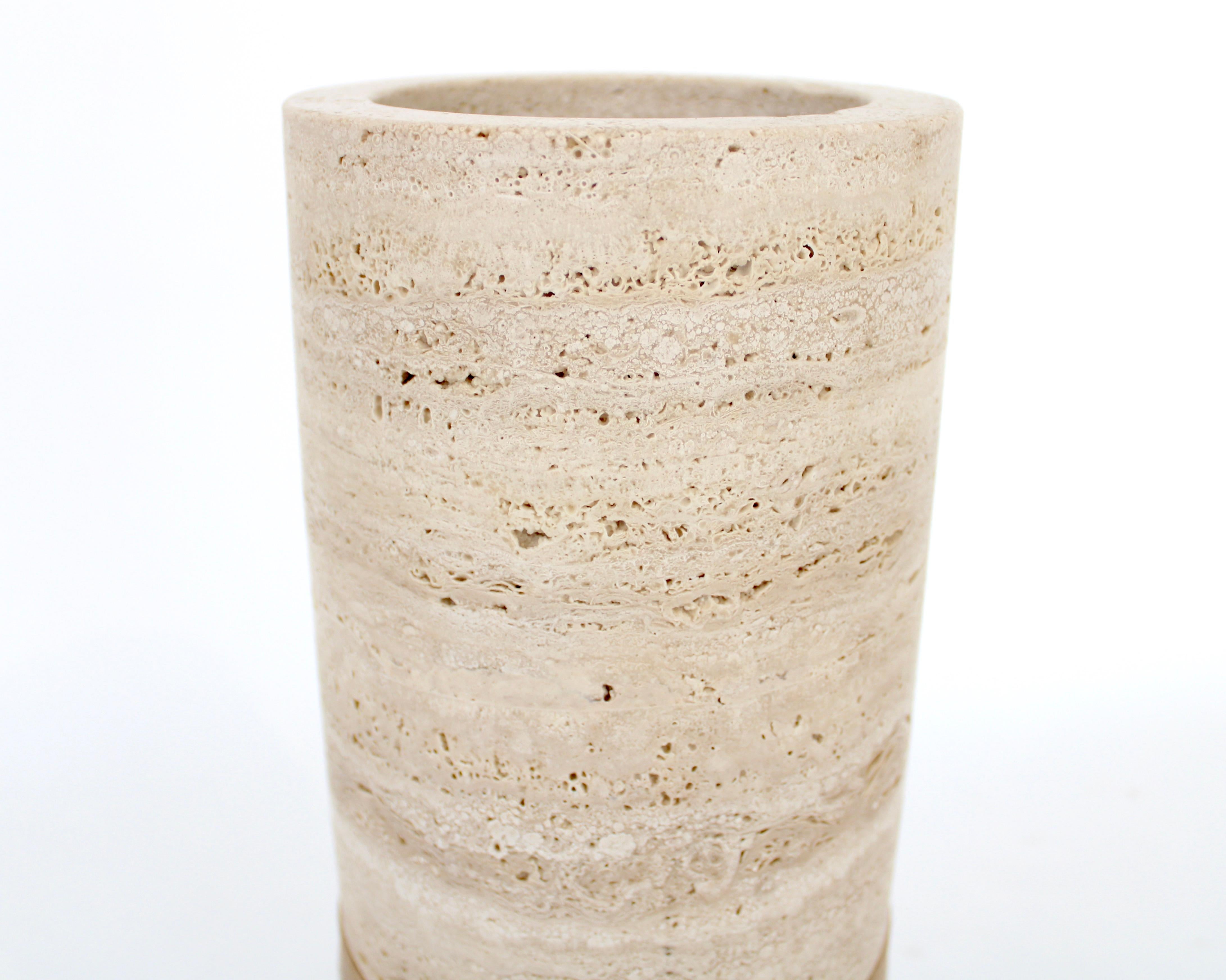 XXIe siècle et contemporain Michaël Verheyden Vase Dure Marbre Travertin Bronze Suede en vente