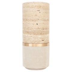 Michaël Verheyden Vase Dure Marbre Travertin Bronze Suede
