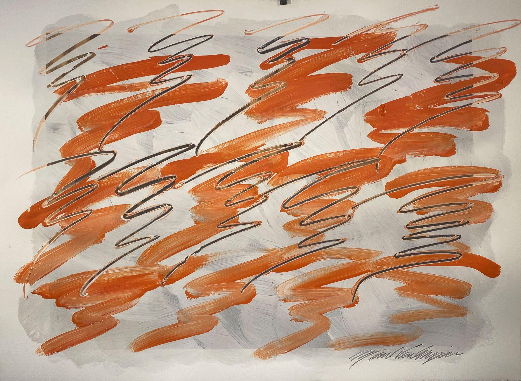Abstract Wall Art Drawing/Painting #01012023, Mixed Media on Watercolor Paper - Mixed Media Art by Michael Verlangieri