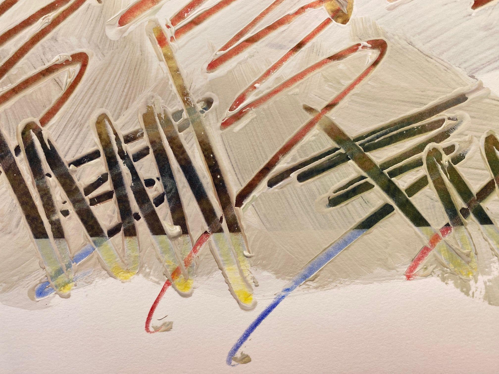 Abstract Wall Art Drawing/Painting #01072023, Mixed Media on Watercolor Paper 1