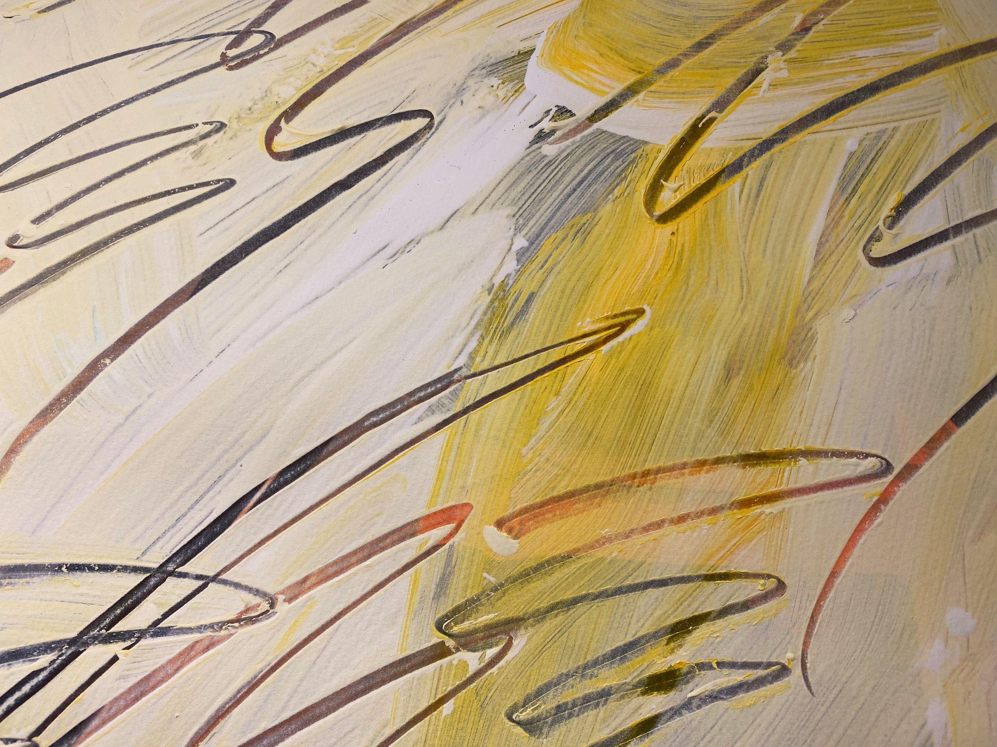 Dessin d'art mural abstrait/peinture n° 01152023, technique mixte sur papier aquarelle - Expressionnisme abstrait Mixed Media Art par Michael Verlangieri