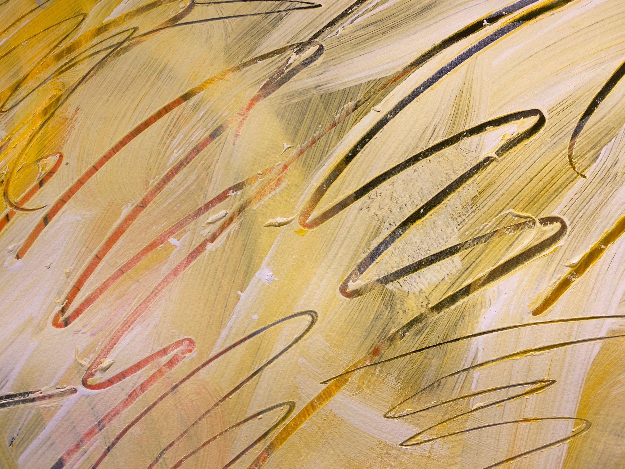 Dessin d'art mural abstrait/peinture n° 01152023, technique mixte sur papier aquarelle 2