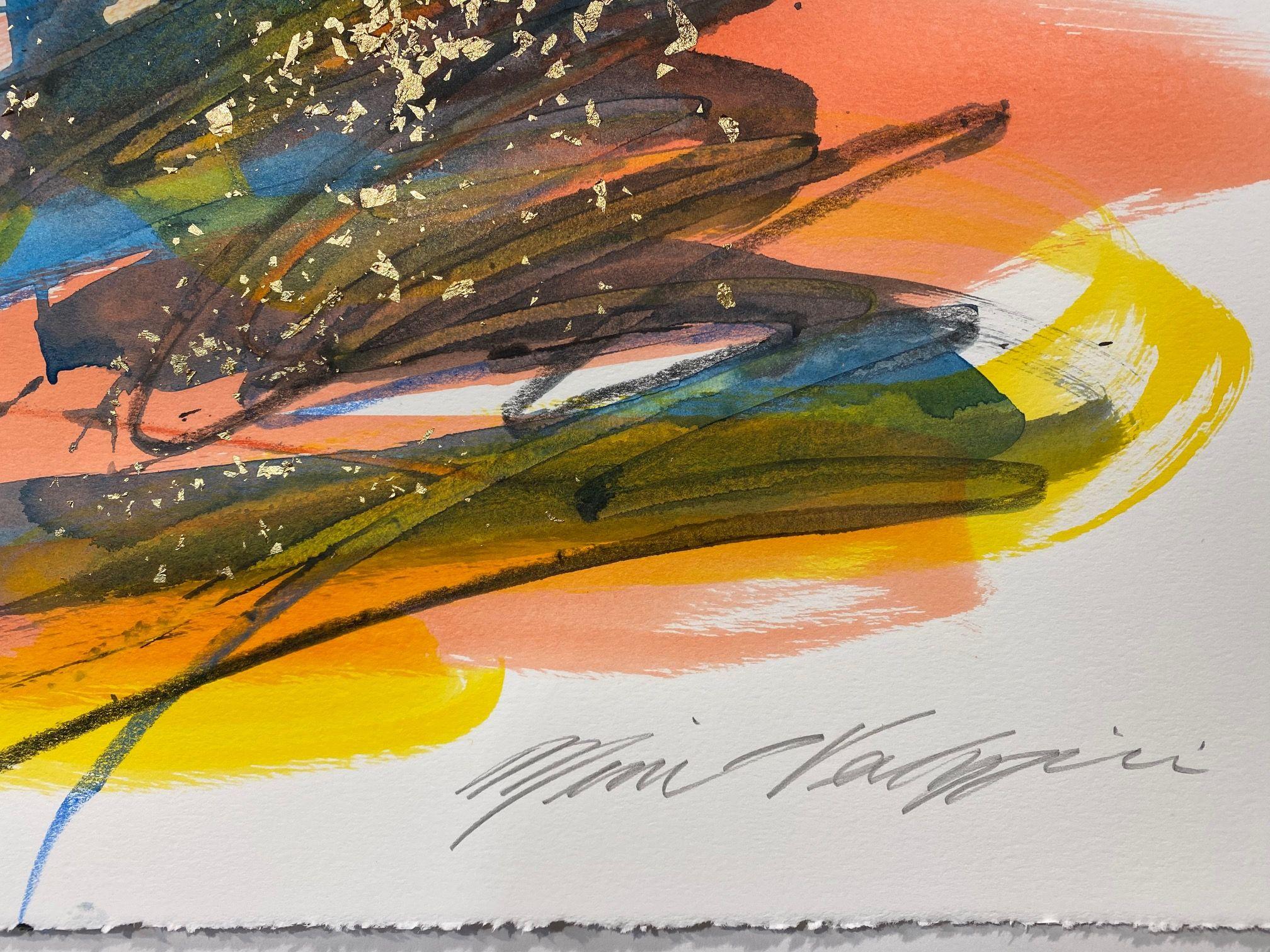 Disegno/pittura astratta da parete #08262022, tecnica mista su carta acquerello in vendita 2
