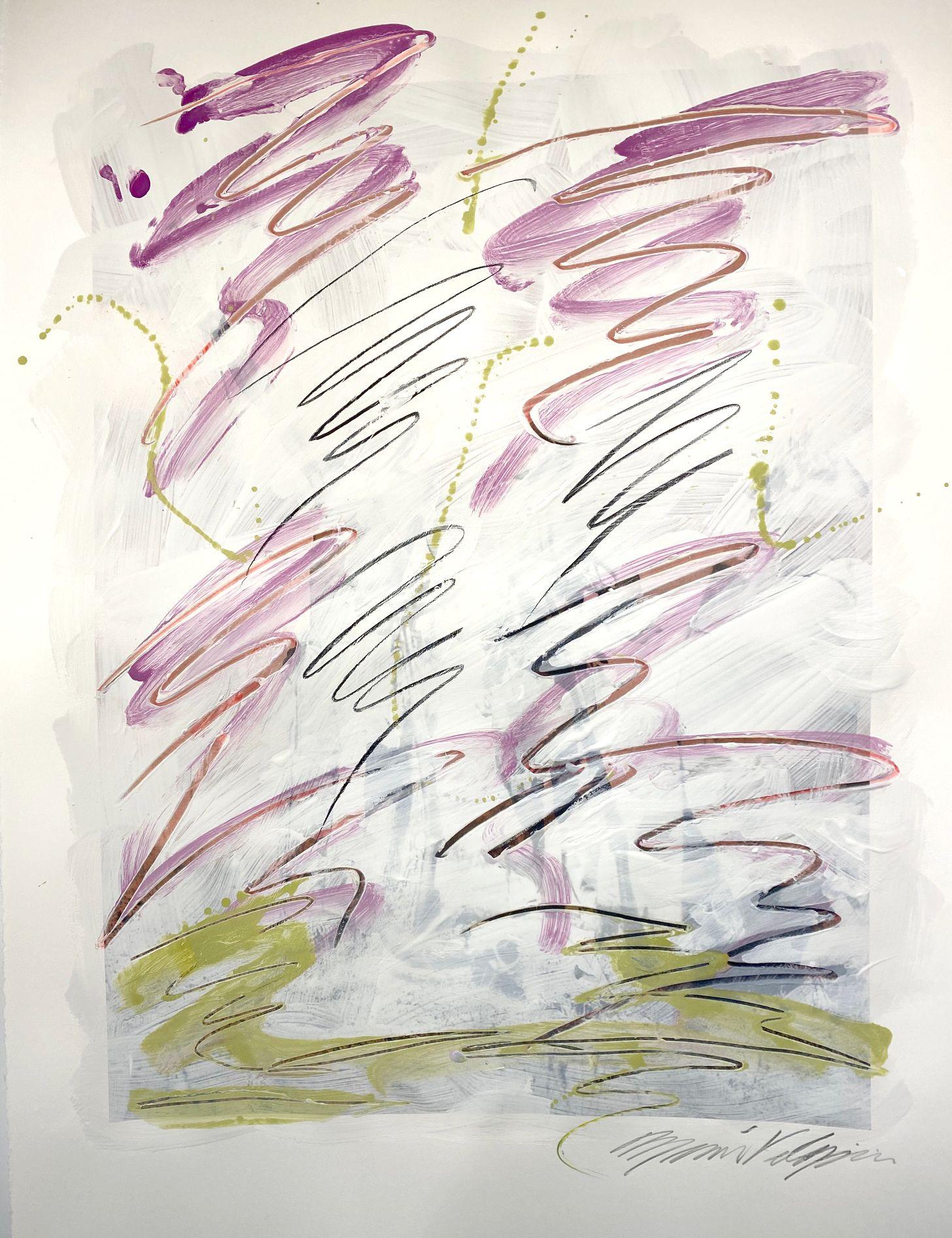 Arte mural abstracto Dibujo/Pintura #12172022, Técnica mixta sobre papel - Mixed Media Art de Michael Verlangieri