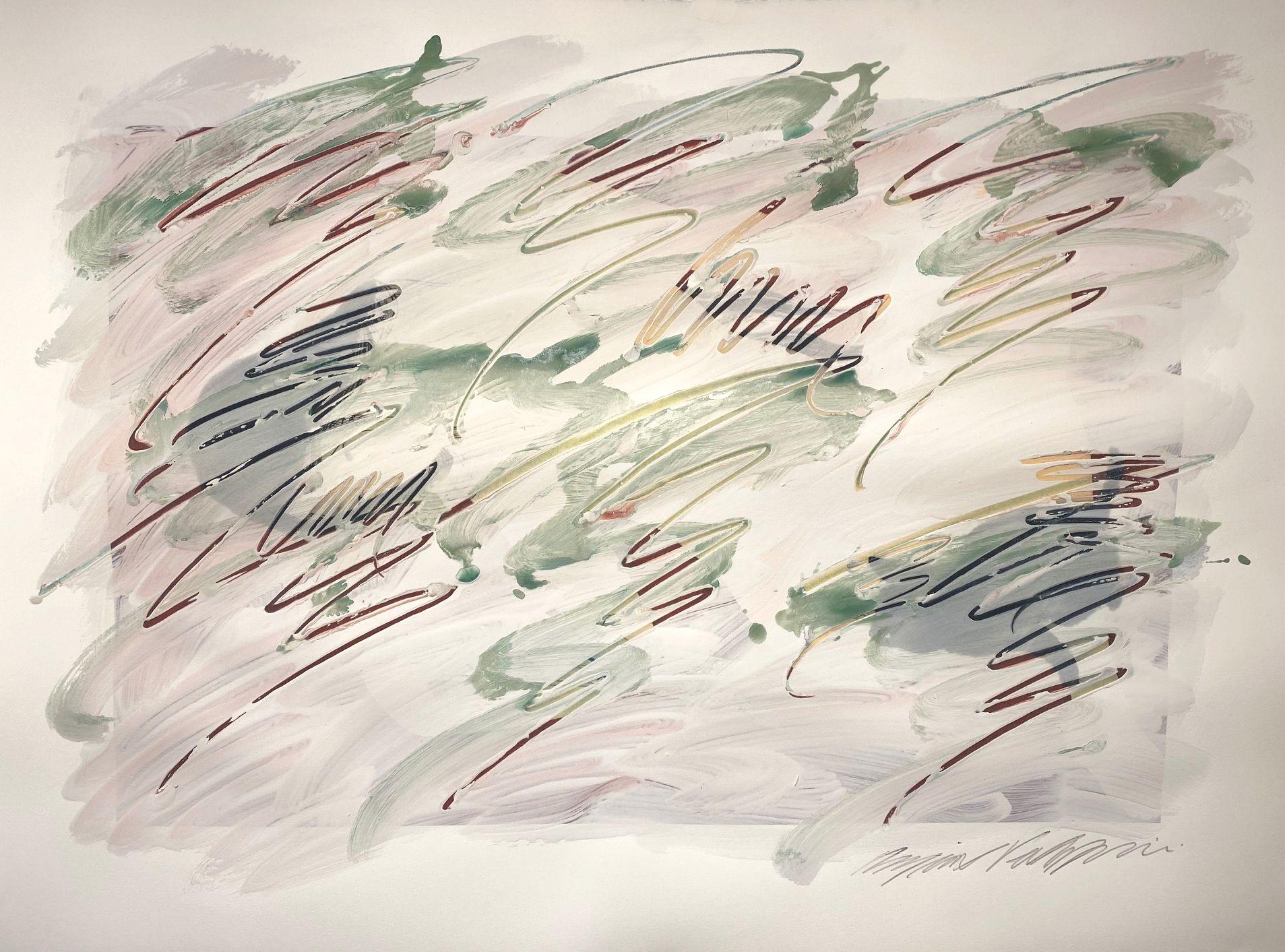 Arte mural abstracto Dibujo/Pintura #12192022, Técnica mixta sobre papel de acuarela - Mixed Media Art de Michael Verlangieri