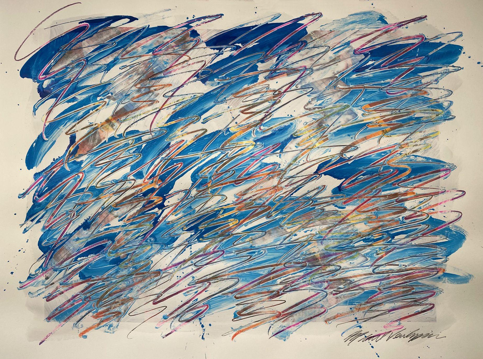 Abstract Wall Art Drawing/Painting #12312022, Mixed Media on Watercolor Paper - Mixed Media Art by Michael Verlangieri