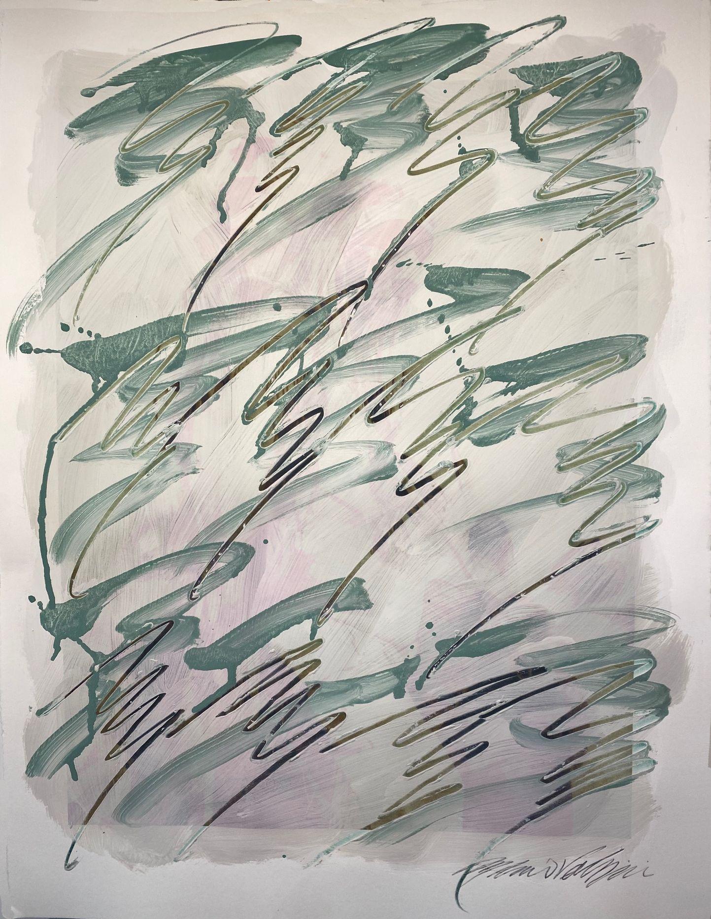 Abstract Painting di Michael Verlangieri - Disegno/pittura astratta da parete #01022023, Pittura, Acrilico su acquerello Pa
