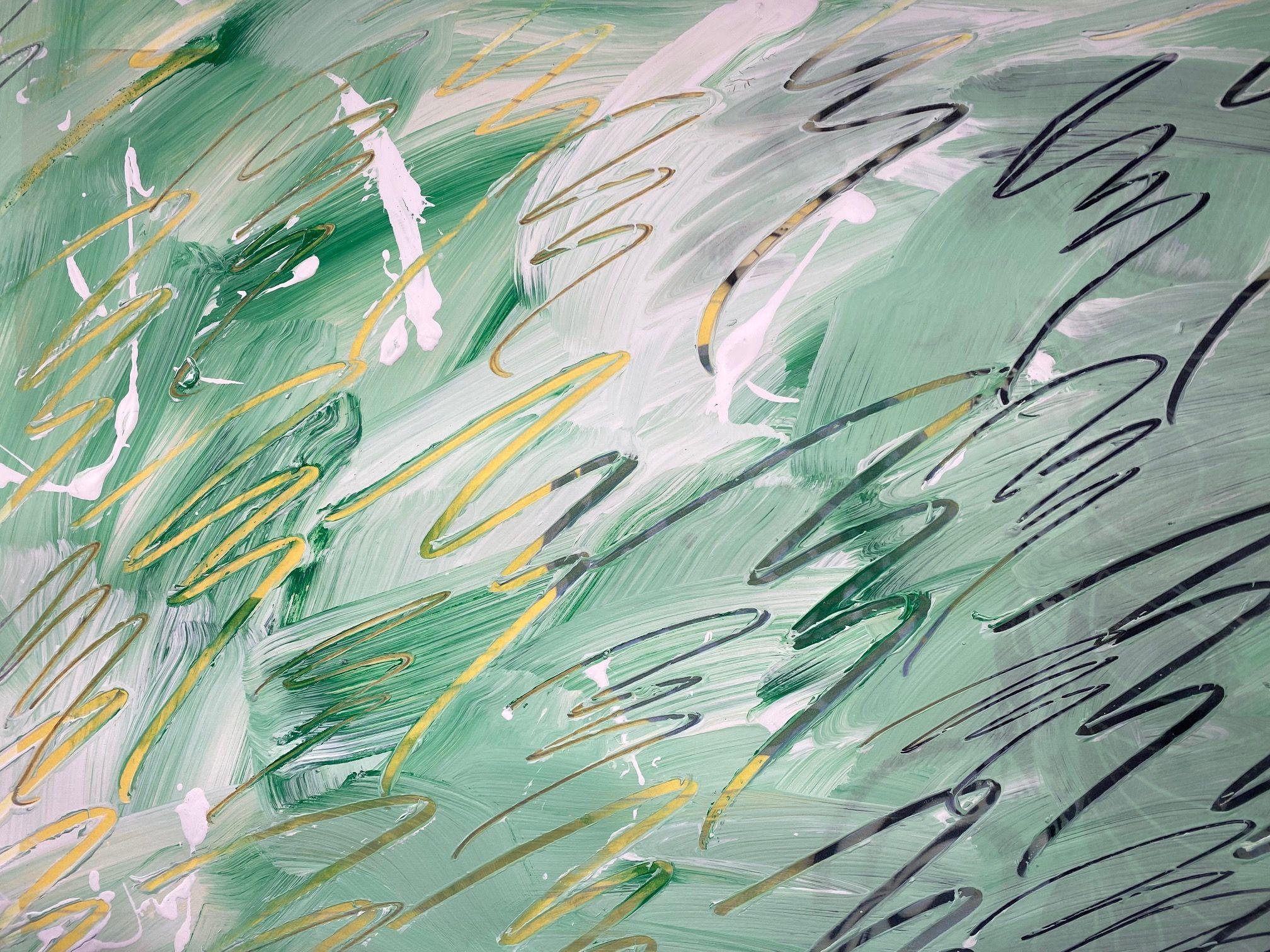 Disegno/pittura astratta da parete #01132023, Pittura, Acrilico su carta - Abstract Painting Grigio di Michael Verlangieri