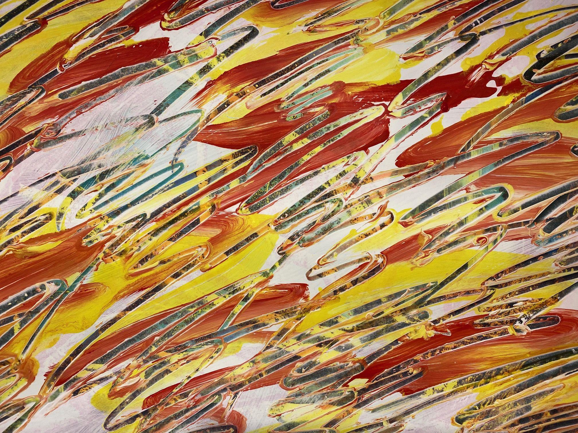 Abstract Wall Art Drawing/Painting #12302022, Painting, Acrylic on Watercolor Pa 1