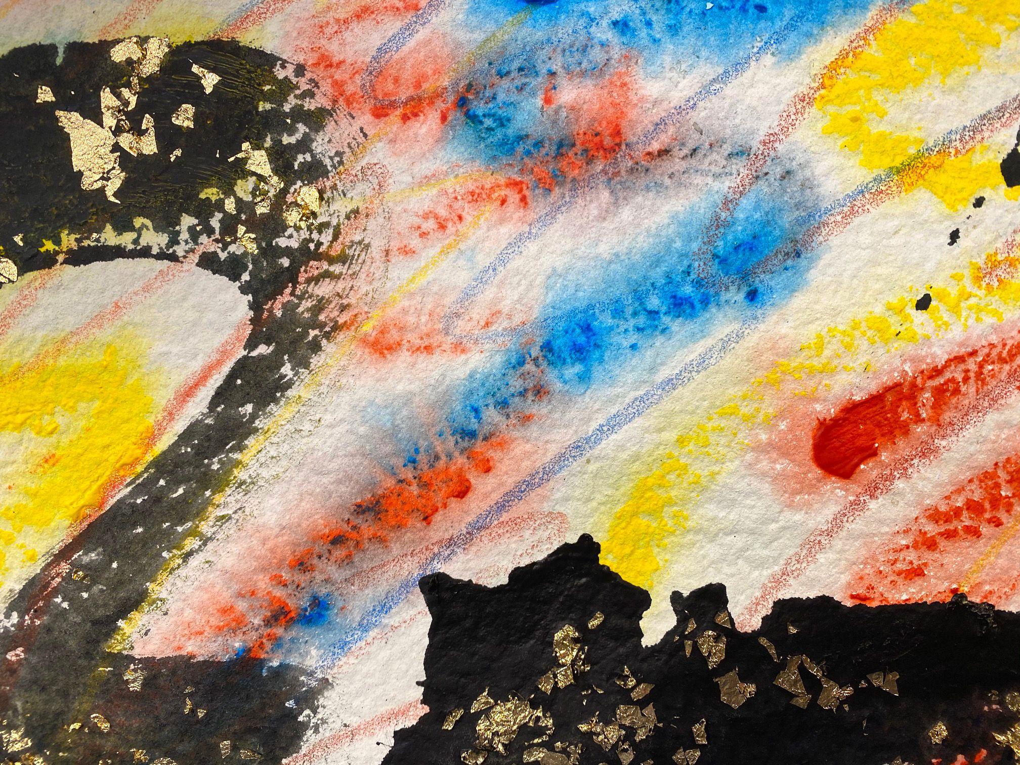 Pintura sobre papel hecho a mano #12282020, Pintura, Acrílico sobre papel - Abstract Painting Beige de Michael Verlangieri