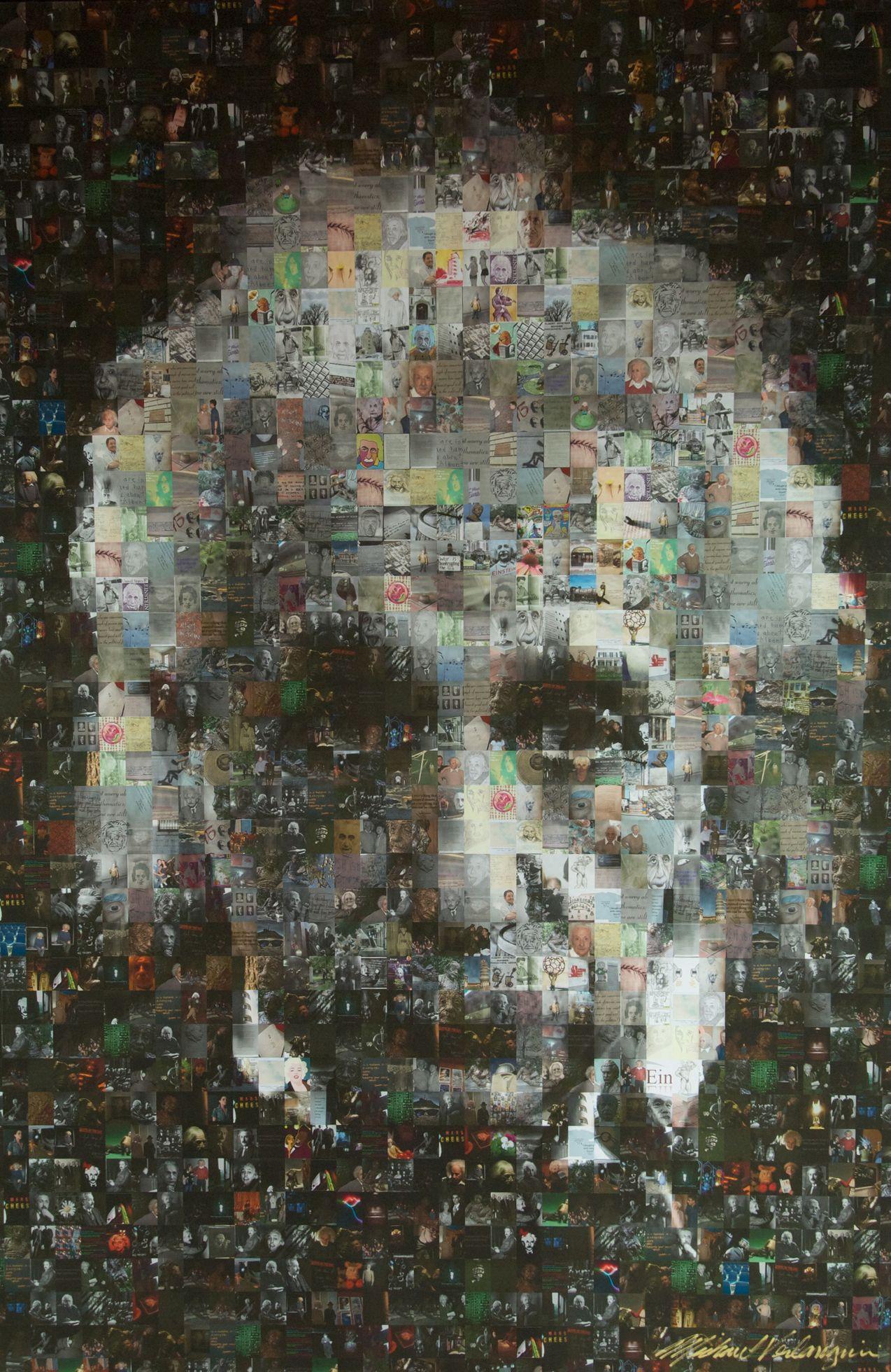 Michael Verlangieri Color Photograph - Albert Einstein Mosaic Photo Collage on Canvas, Photograph, Canvas (stretched)