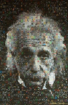 Albert Einstein Mosaic Photo Collage on Canvas, Photograph, Canvas (stretched)