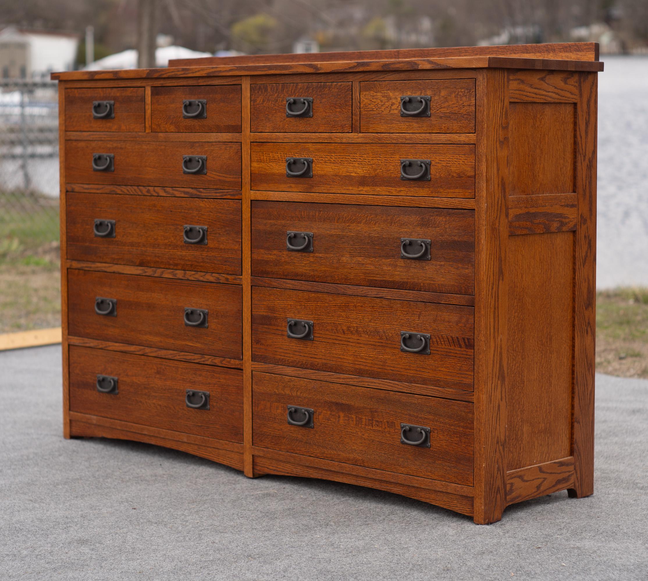 American Michael Vermillion for Restoration Hardware Mission Style Chest Golden Oak Cedar
