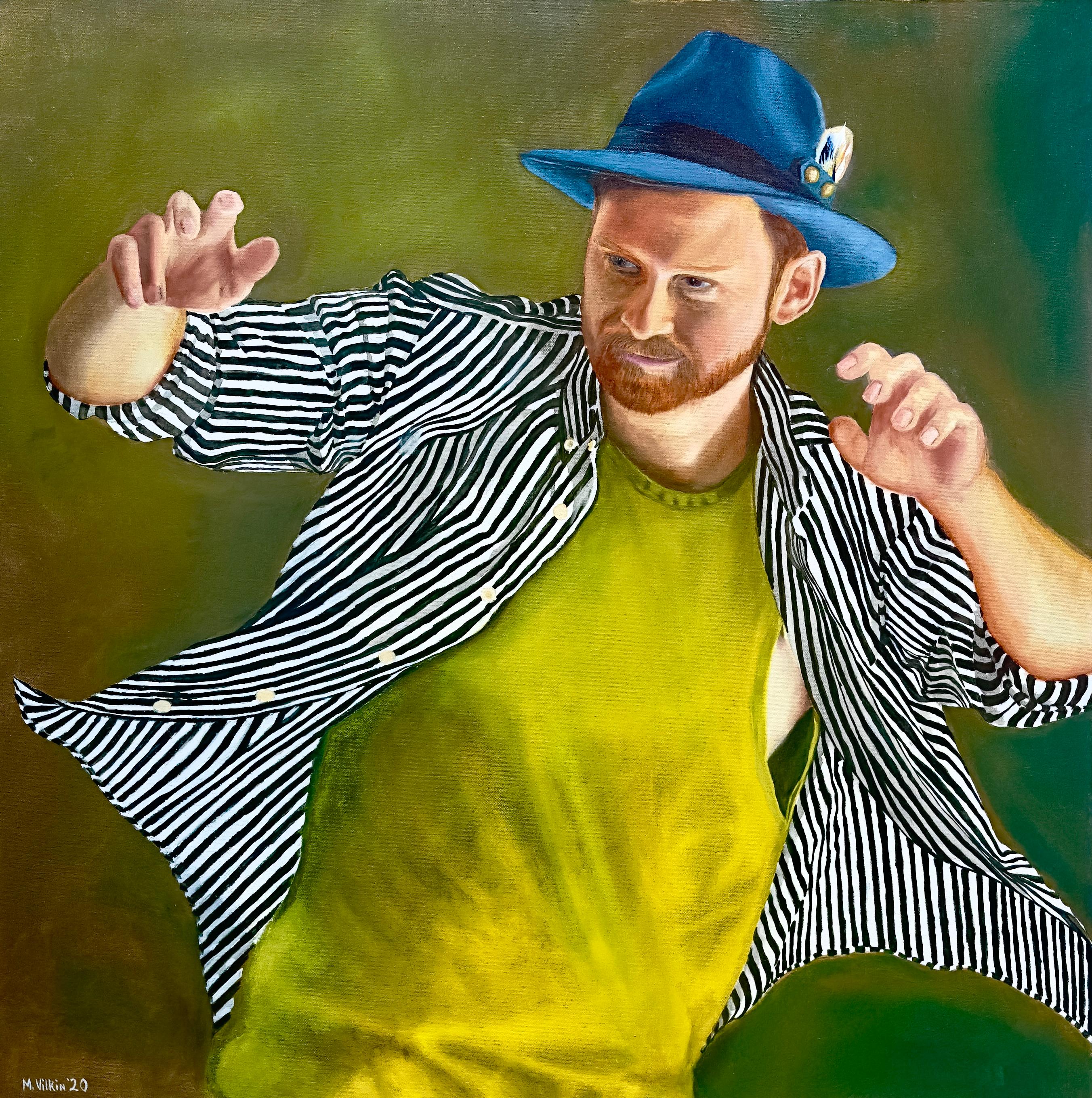 Figurative Painting de Michael Vilkin - Agarra la música