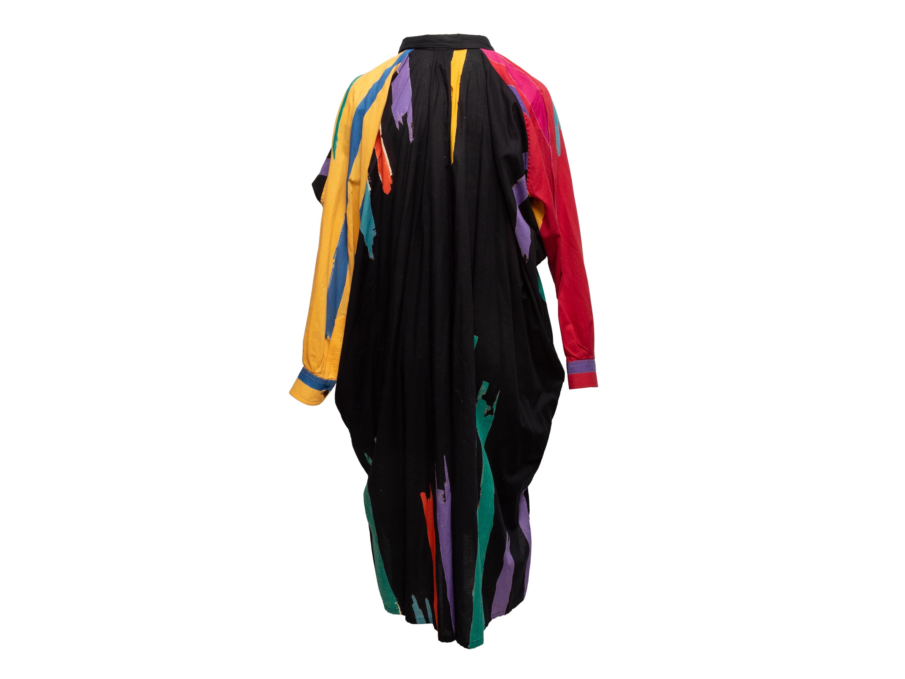 Michael Vollbrach Vintage Early 1980s Multicolor Cotton Dress In Excellent Condition In New York, NY