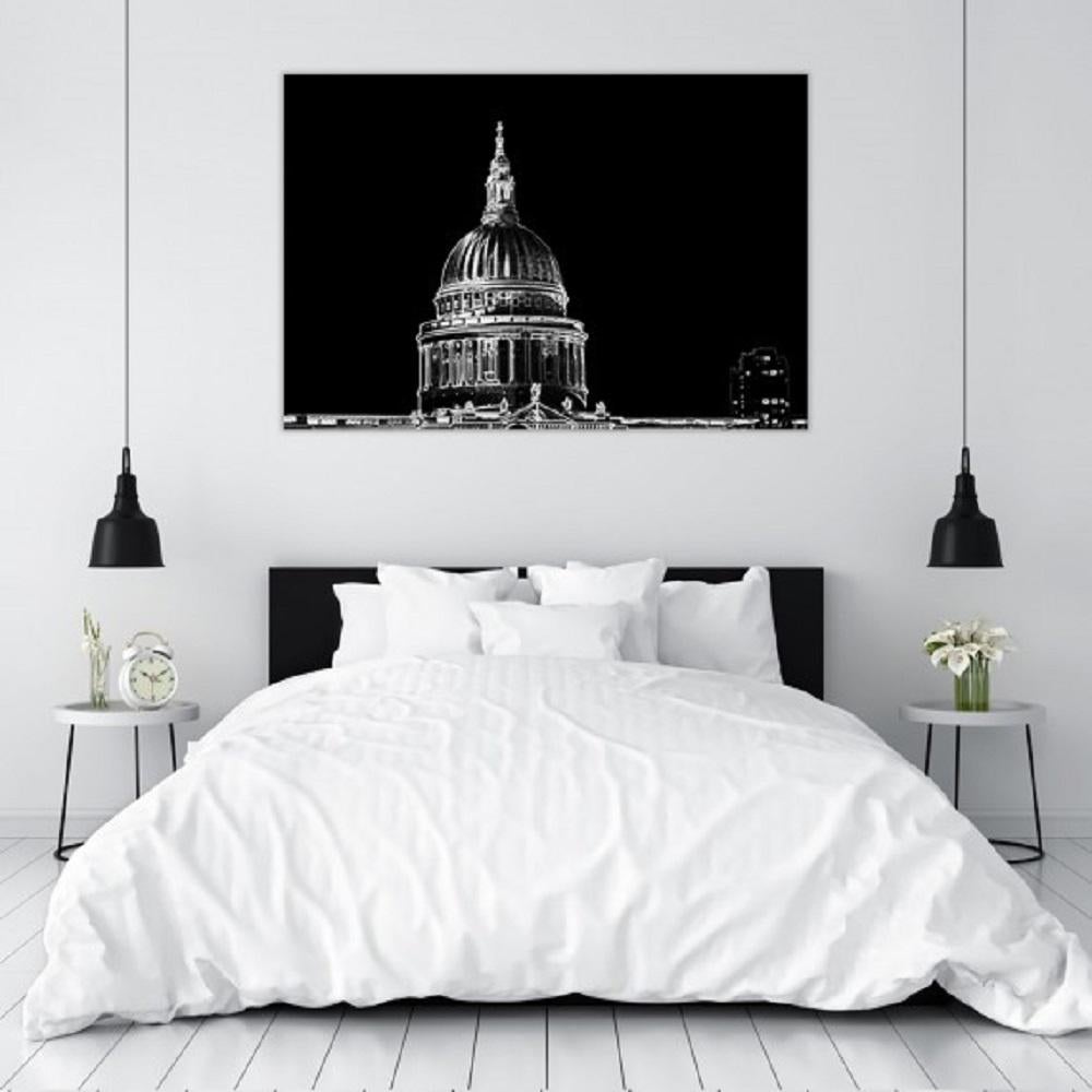 St Paul’s, Black, Limited edition black and white  - Impressionist Print by Michael Wallner