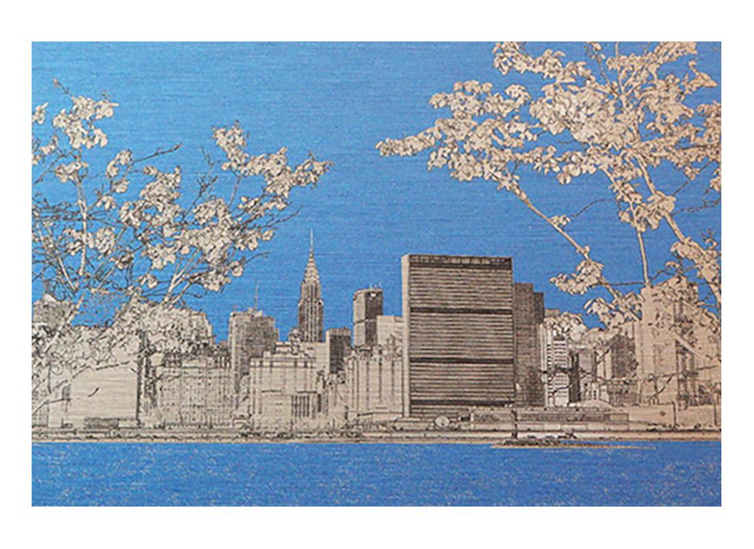 Michael Wallner Landscape Print - Chrysler Building and United Nations
