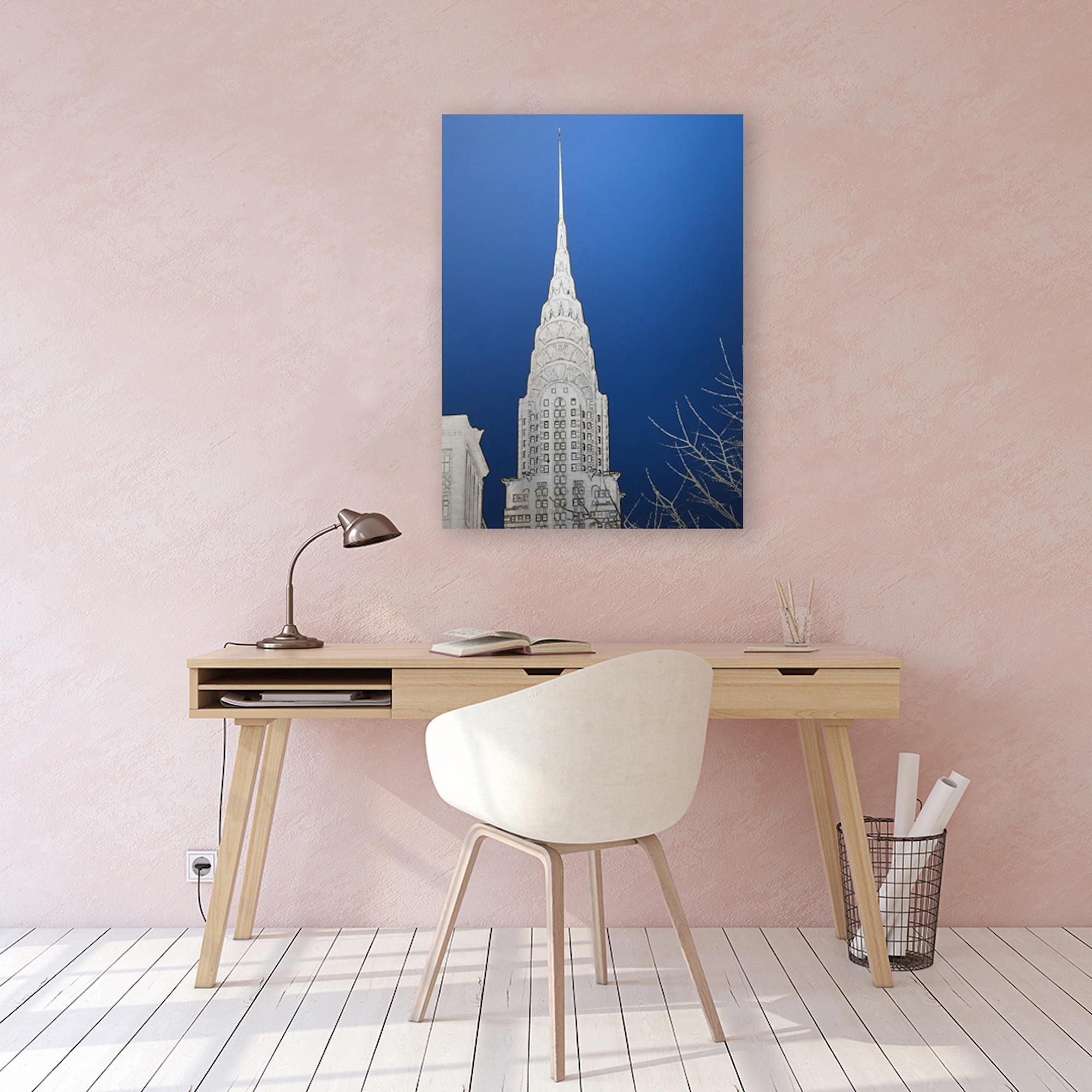 Chrysler Building - Blue Landscape Print by Michael Wallner