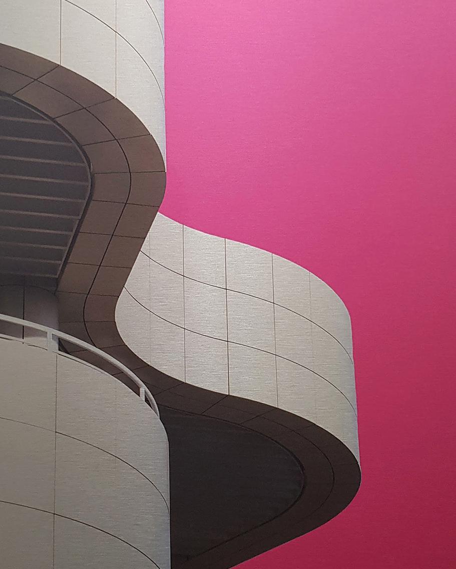 Getty Museum - Pink Landscape Print by Michael Wallner
