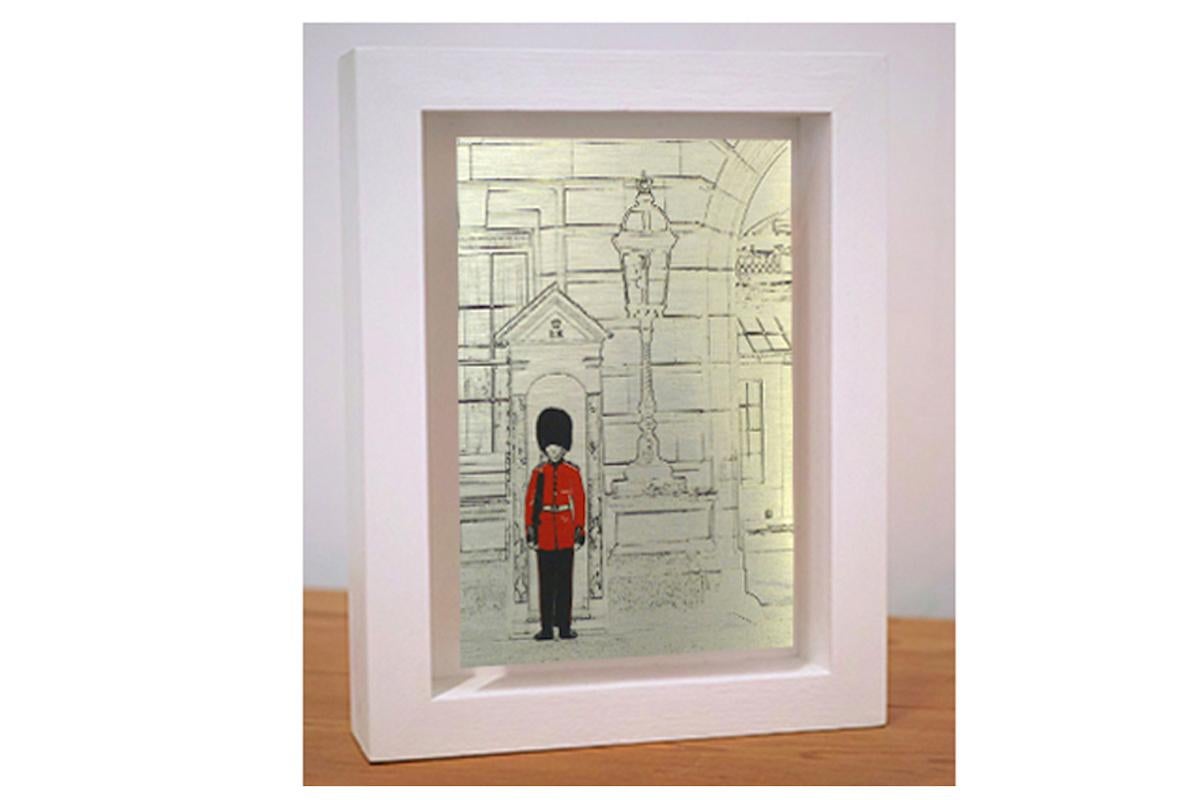 Michael Wallner Figurative Print - Little London, Buckingham Palace Soldier