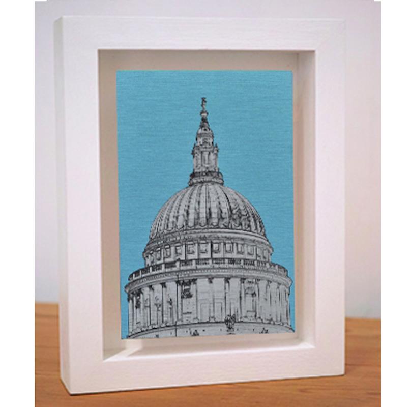 Little London : St Paul's (aqua blue), London Cityscape Art, Famous Architecture 