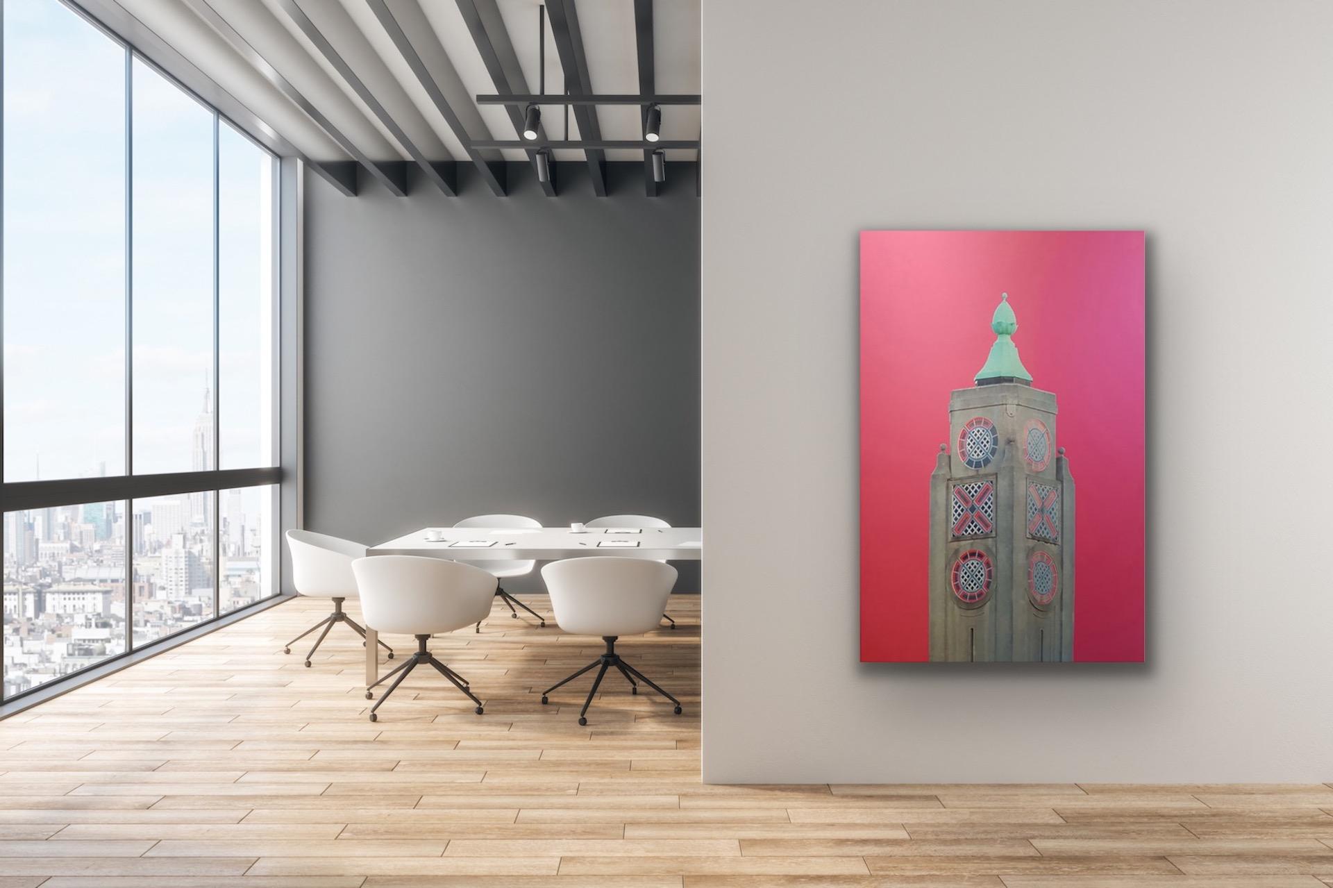 Michael Wallner, Oxo Tower (pink), Contemporary Architecture Artwork For Sale 6