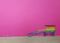Venice Beach Lifeguard Hut, Vibrant Landscape Artwork, Contemporary Beach Print