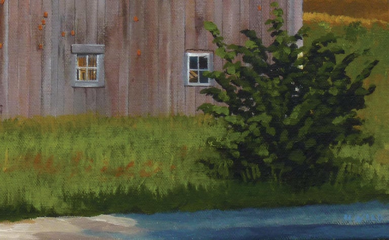 Michigan Barn #6 - Gray Landscape Painting by Michael Ward