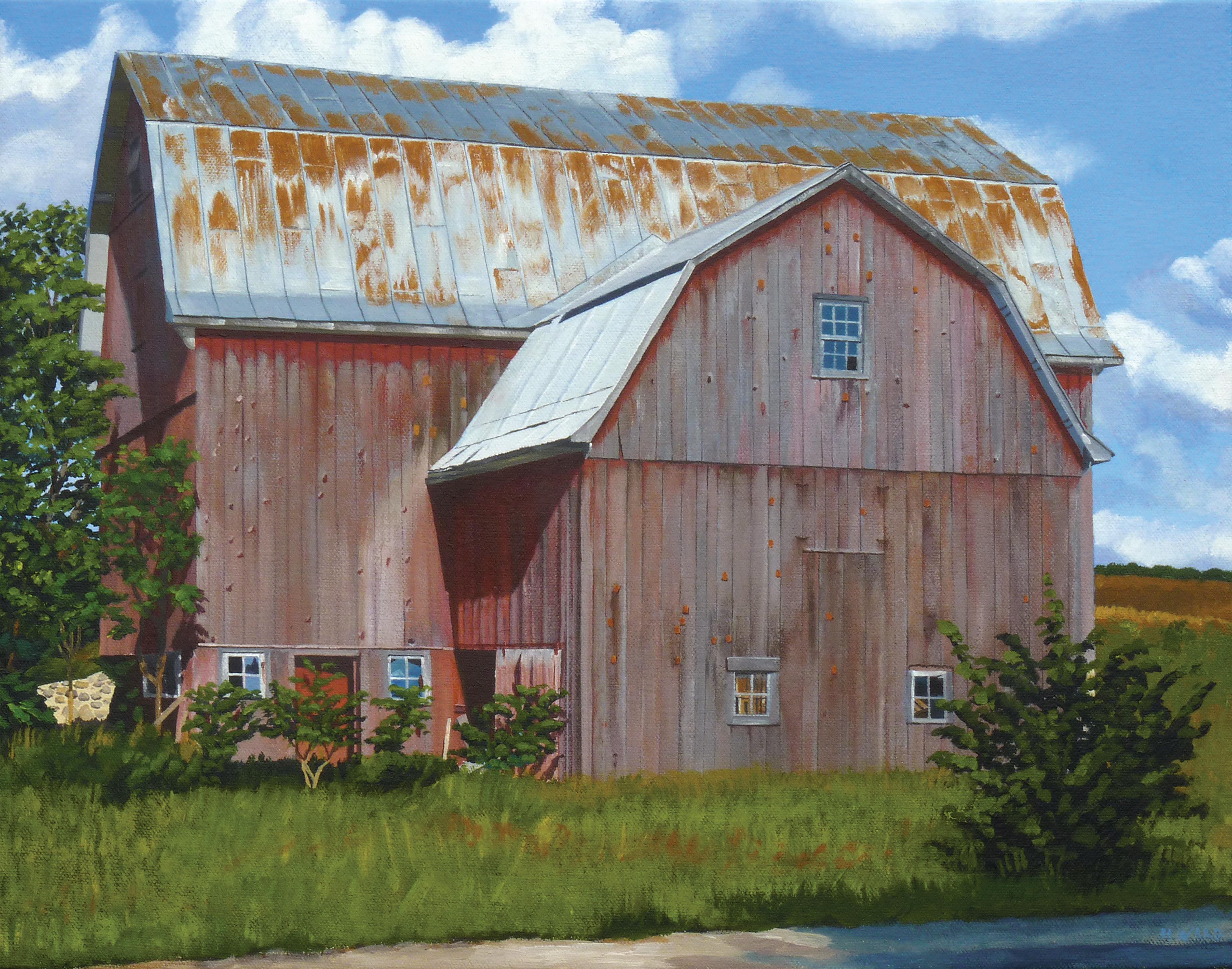 Michael Ward Landscape Painting - Michigan Barn #6