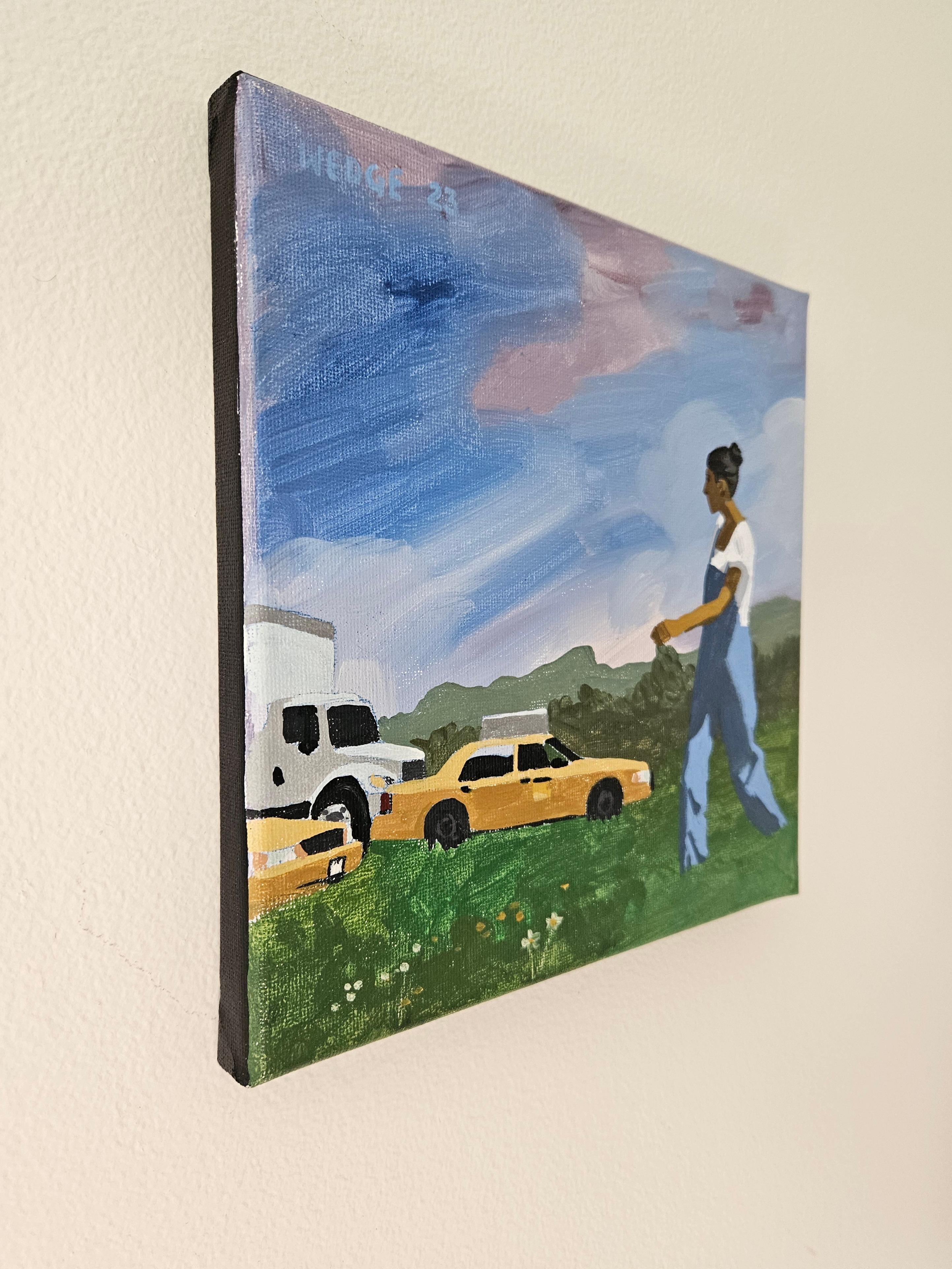 In arrivo, dipinto originale - Painting di Michael Wedge