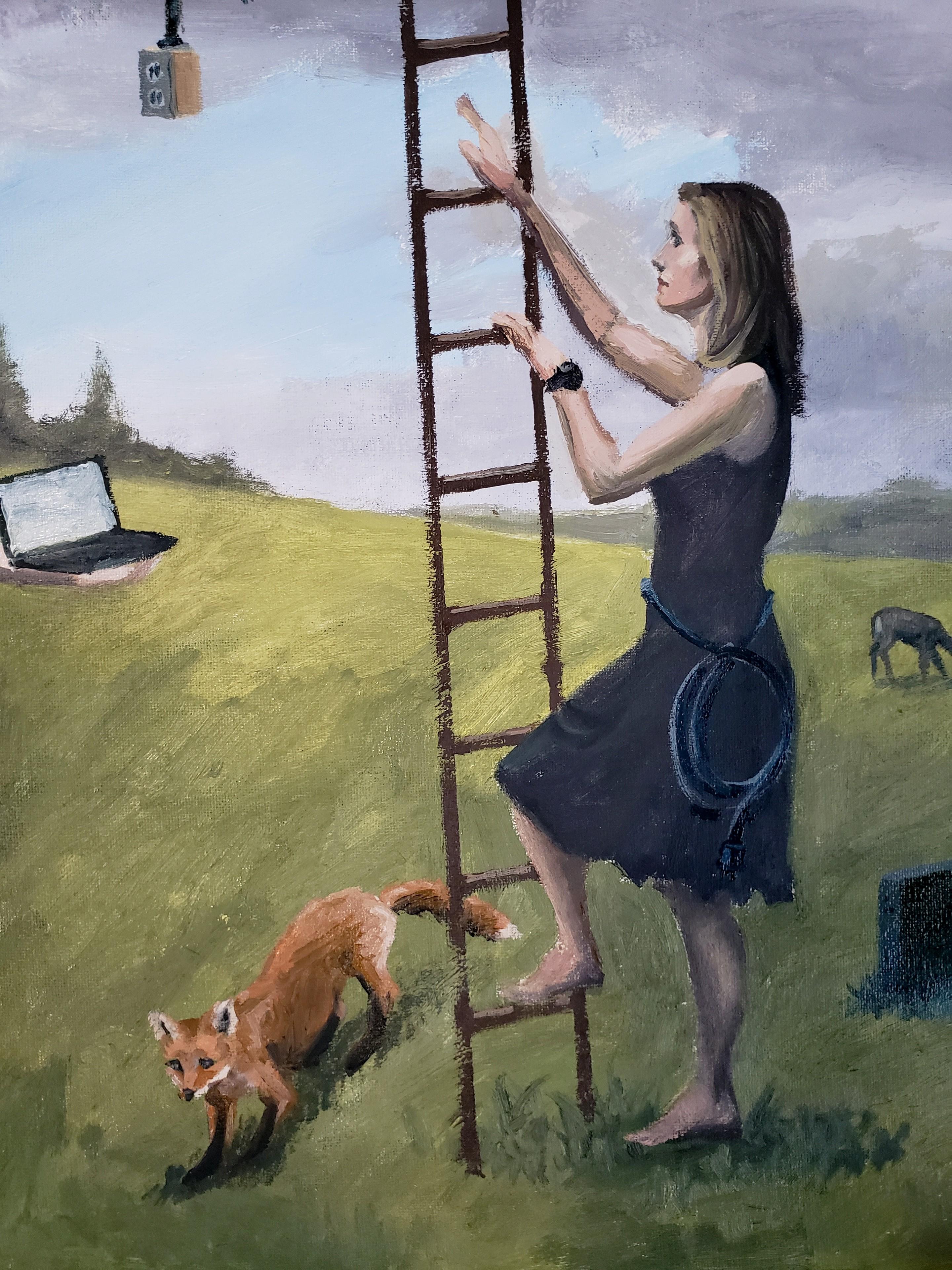 Installazione, Pittura a olio - Animal Painting Grigio di Michael Wedge