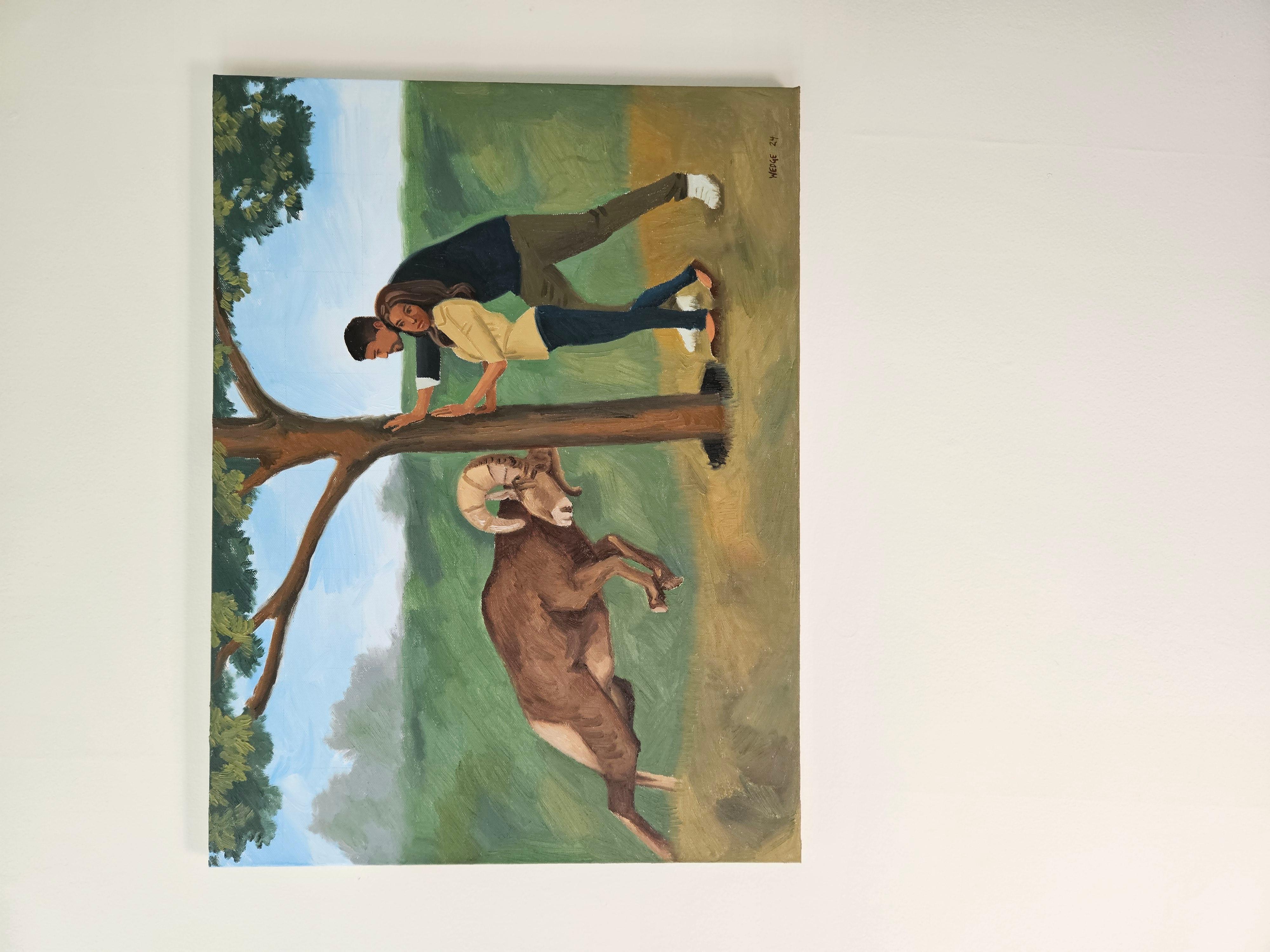 Palanca, Pintura al óleo - Painting Surrealista de Michael Wedge