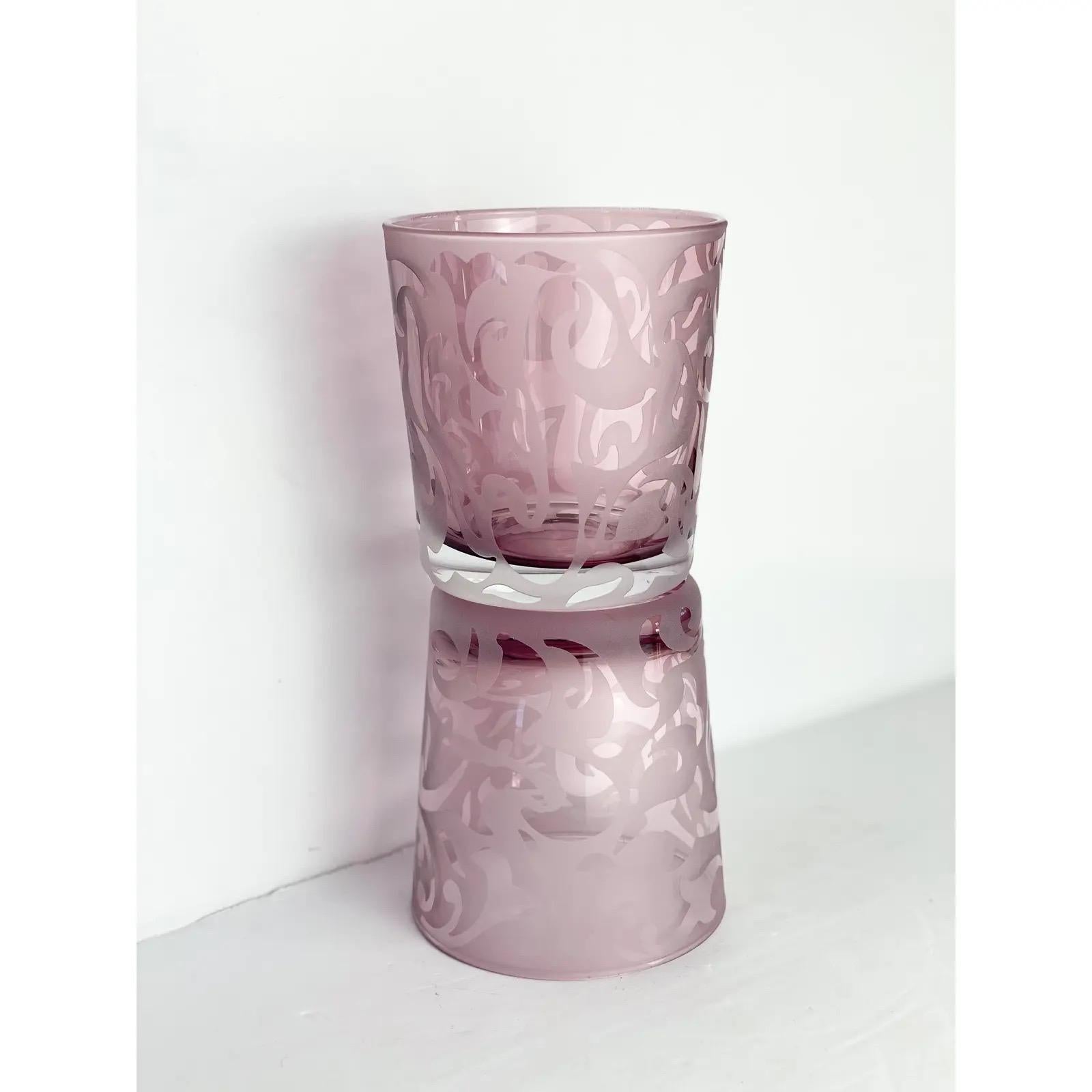 Modern Michael Weems Old Fashioned Tumbler Purple Glasses, Set of 6 For Sale
