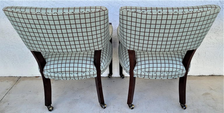 Michael Weiss for Vanguard Furniture Rolling Dining Game Armchairs, Set of 4 In Good Condition For Sale In Lake Worth, FL