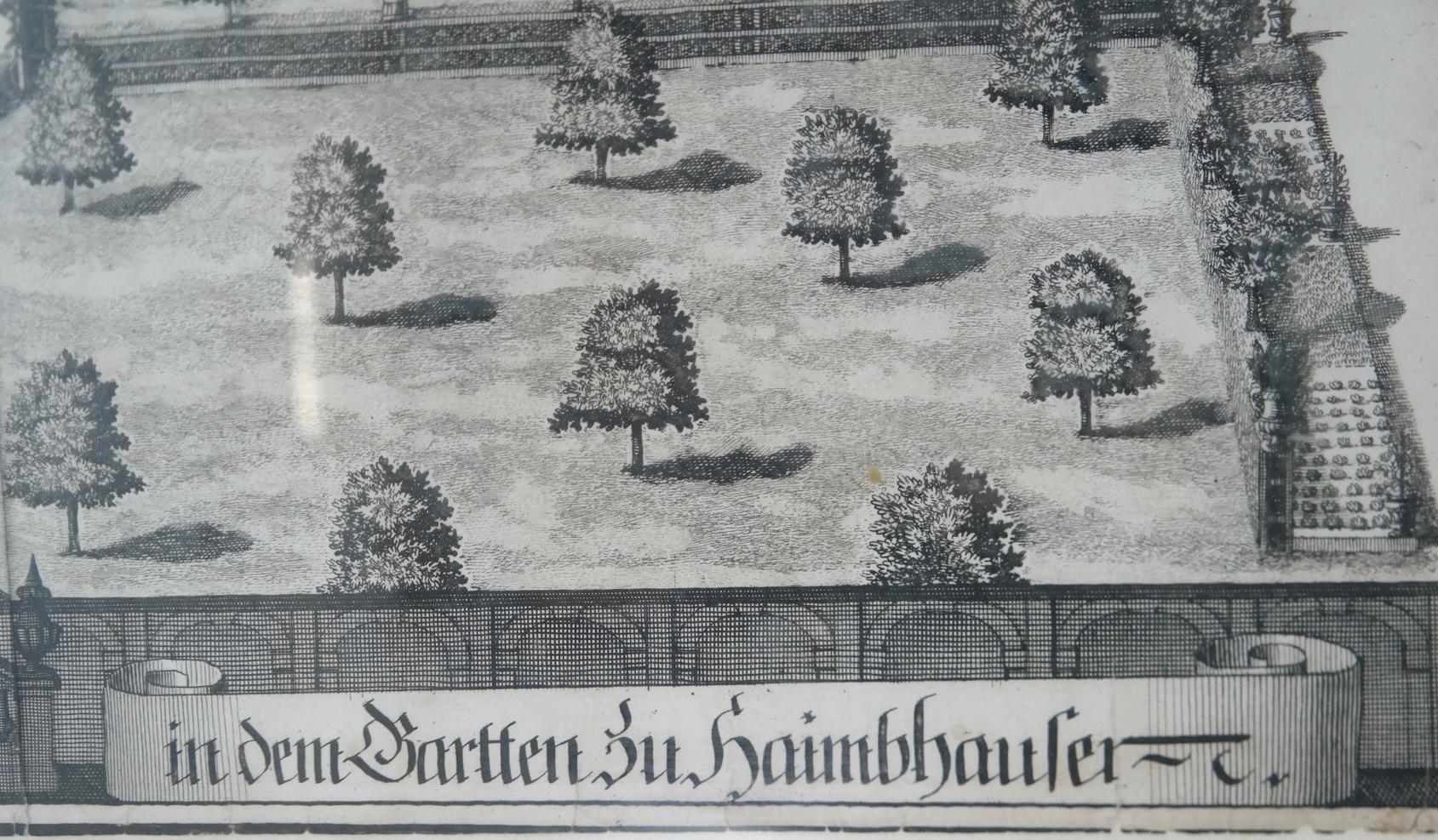 German Michael Wening '1645-1718' Neue Erbaute Frescada Und Laufen, Copperplate For Sale