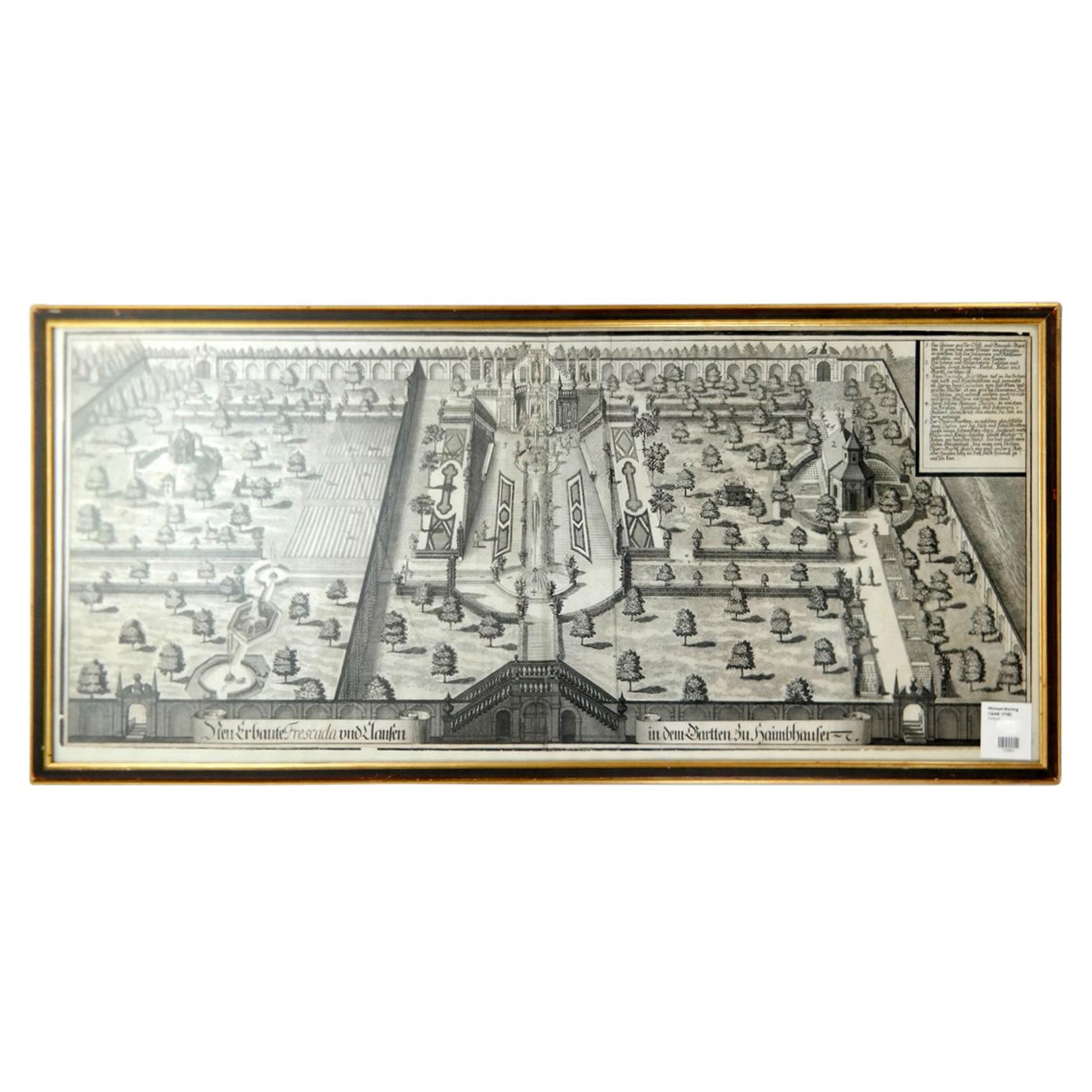 Michael Wening '1645-1718' Neue Erbaute Frescada Und Laufen, Copperplate For Sale