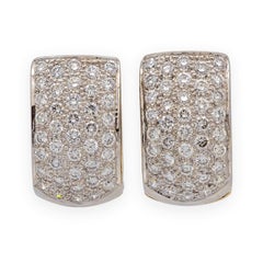 Michael Werdiger 18K 2 tone Gold Pave Diamond Huggie Earrings 1.65ct 5/8"
