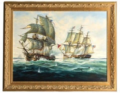 Vintage USS Constitution in Battle