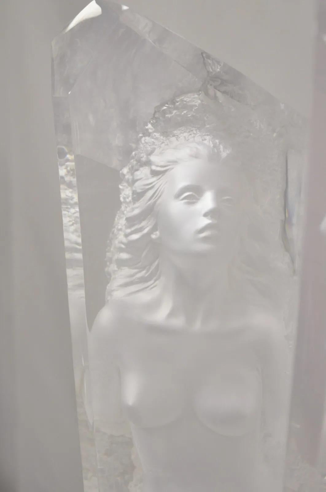 Sculpture en acrylique signée Michael Wilkinson « Crystal Vision » 1999 sur piédestal en vente 3
