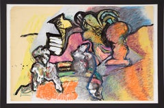 Abstract Expressionist Figurative Composition