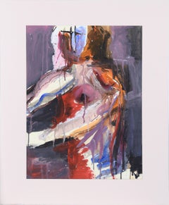Abstract Expressionist Figure in Acrylic on Paper