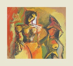 Vintage Abstract Expressionist Figurative Couple