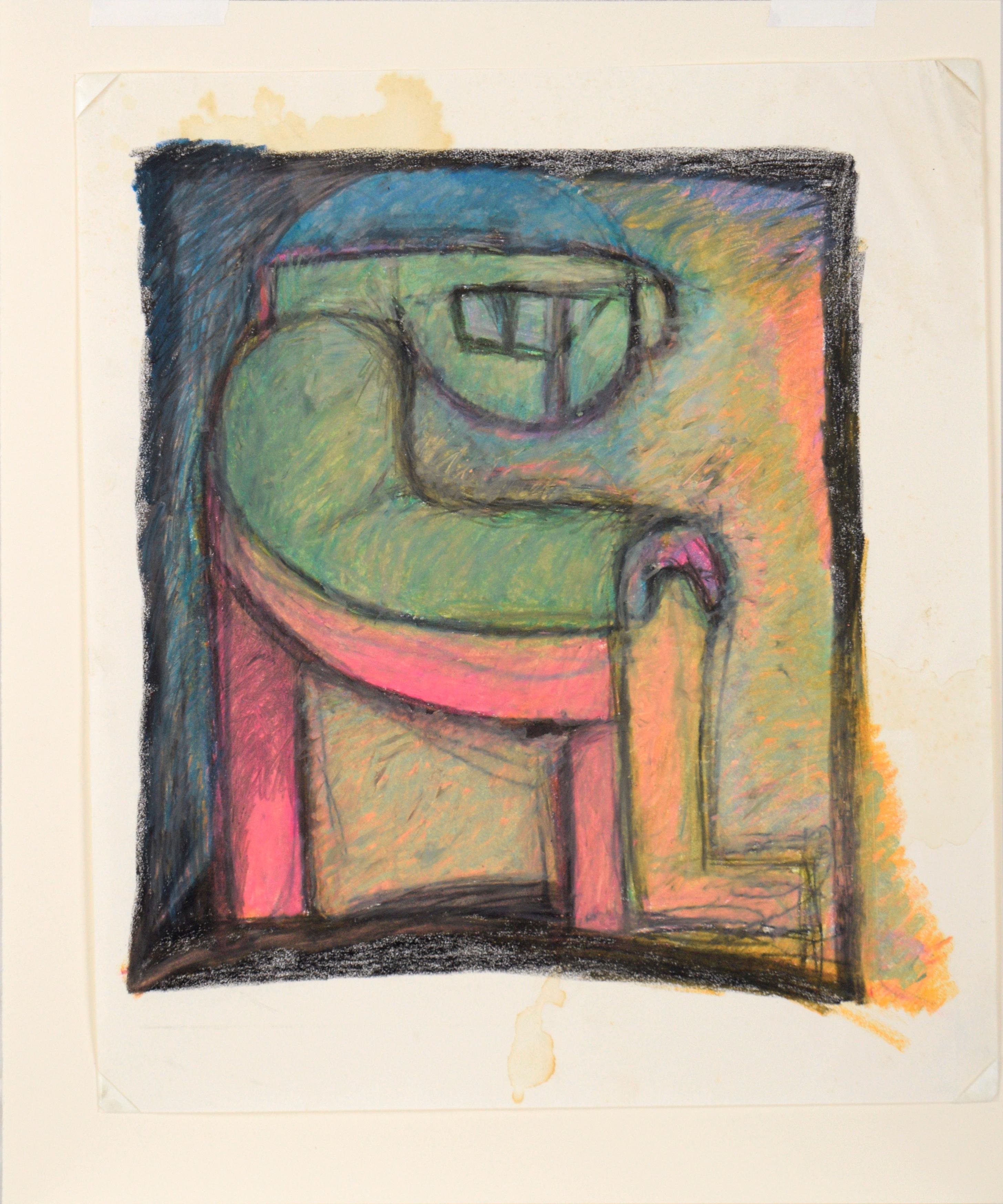 Cubist Figure in a Pink Chair 2