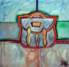 Fauvist Double Latch Briefcase in Oil on Canvas