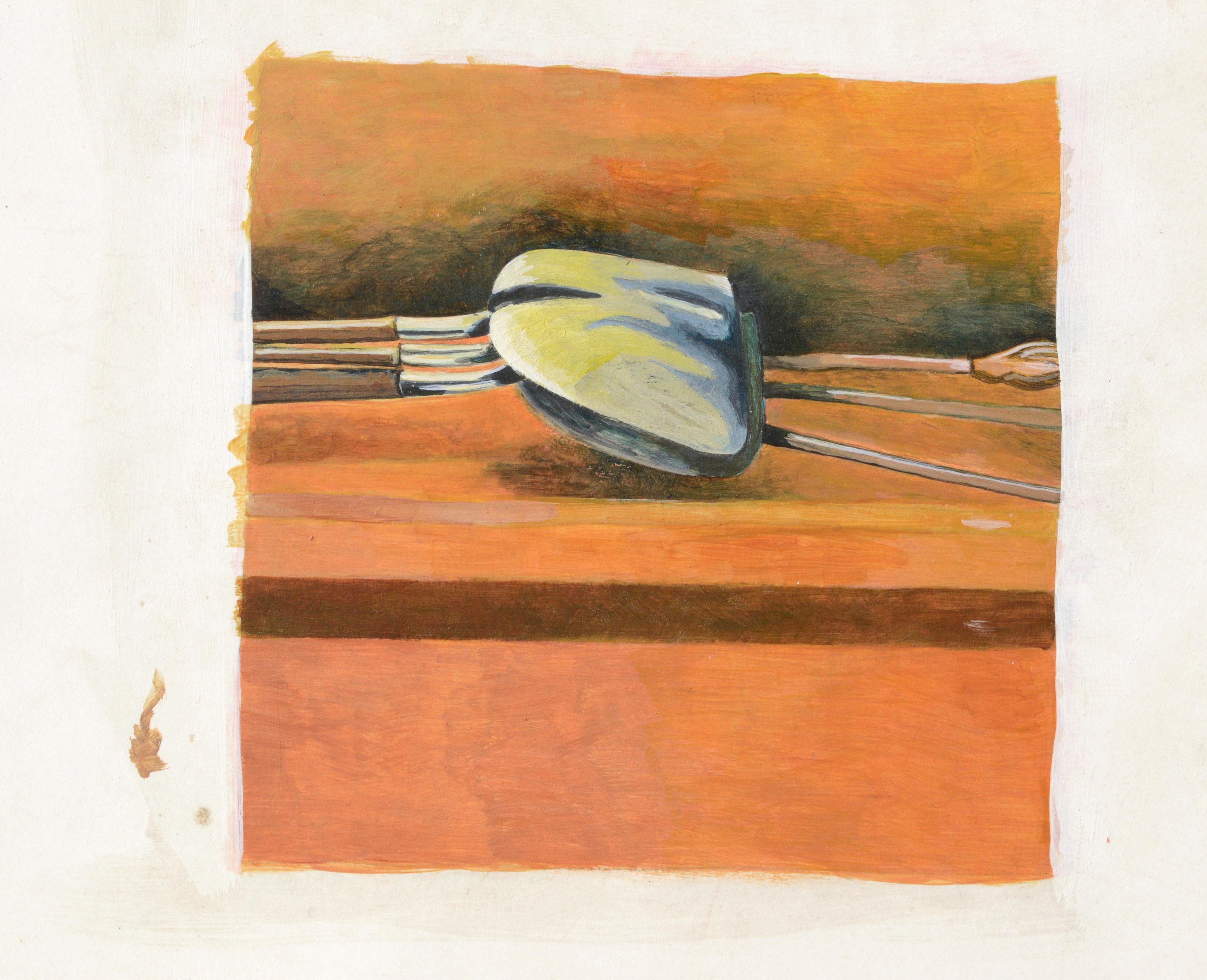 Garden Tools, Still-Life of Shovels  - Painting by Michael William Eggleston