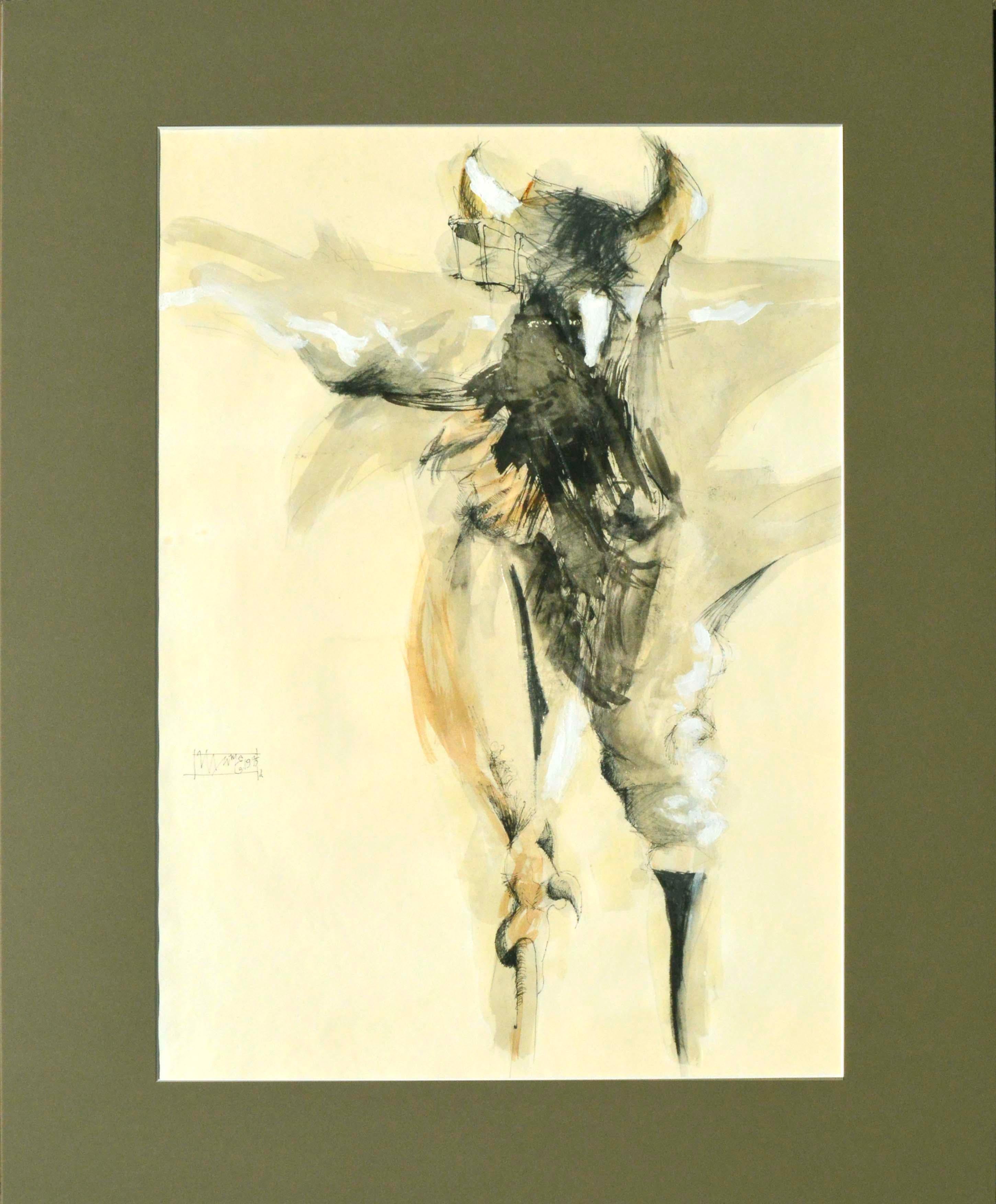 Michael William Eggleston Figurative Painting - Navajo Great Buffalo Spirit