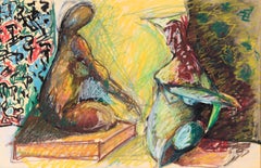 Seeking Advice from the Buddha - Figurative in Pastel on Paper