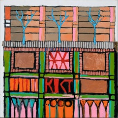 Three Trees - Urban Abstract Composition in Acrylic